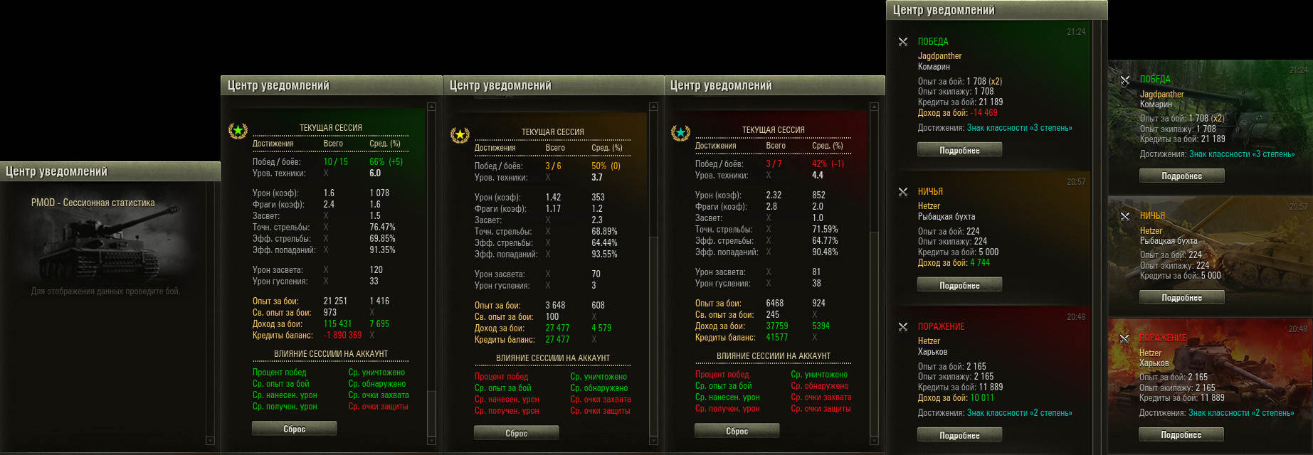 Статистика за сессию от demon2597 для WOT 0.9.3